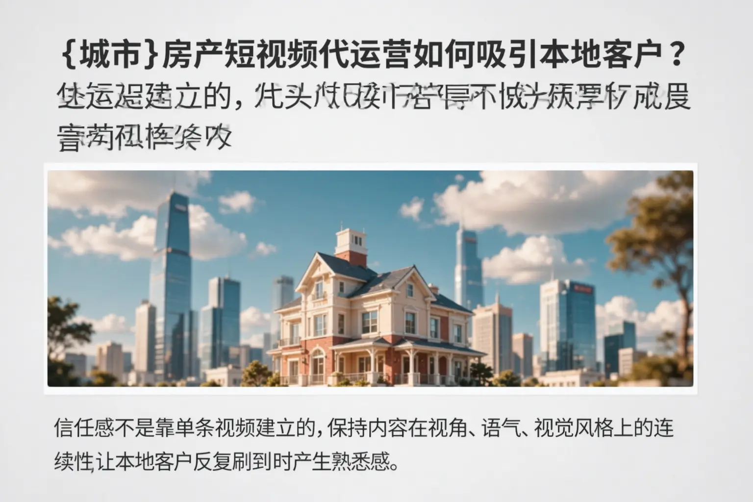 白沙房产短视频代运营如何吸引本地客户？