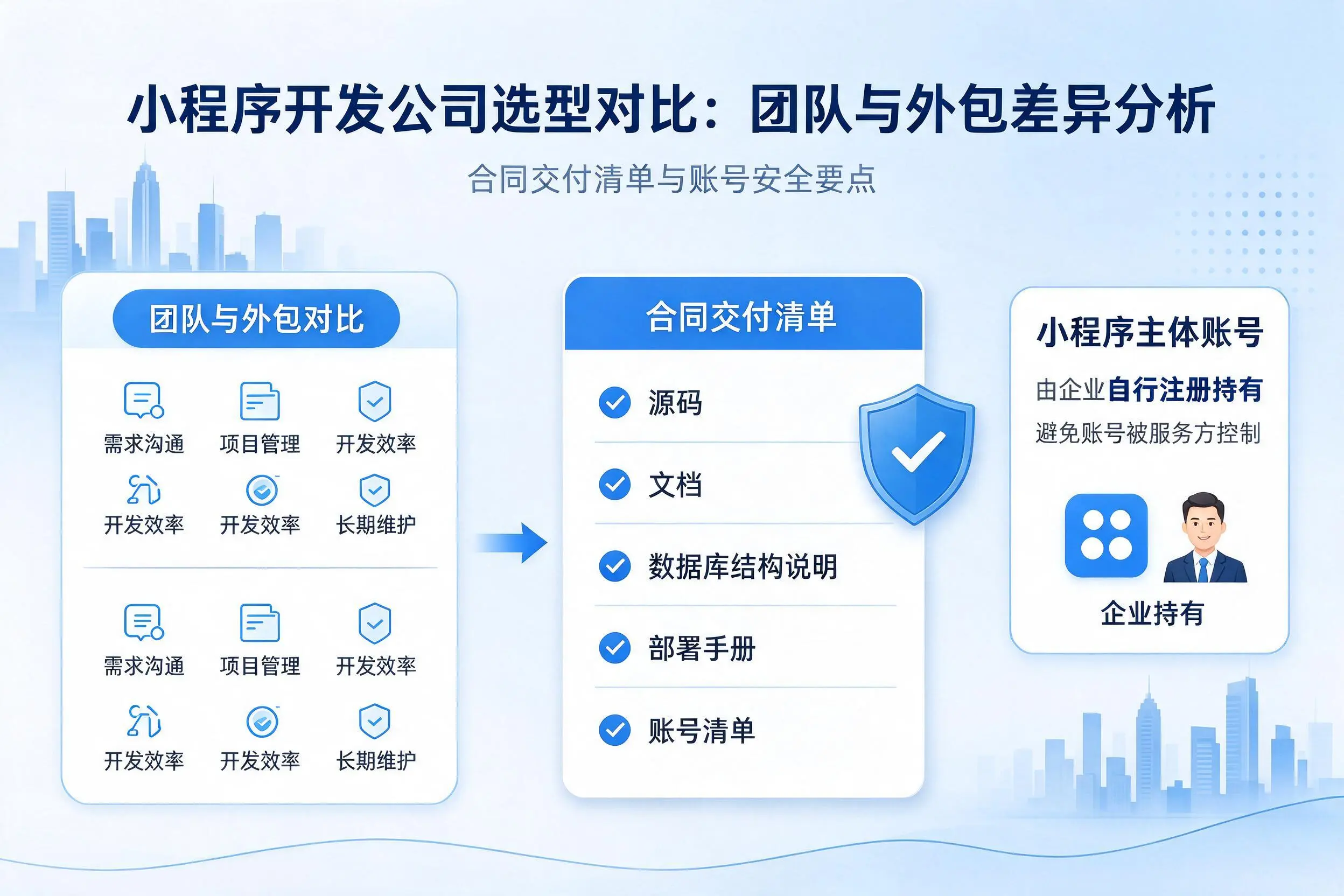 白沙小程序开发公司选型对比:团队与外包差异分析